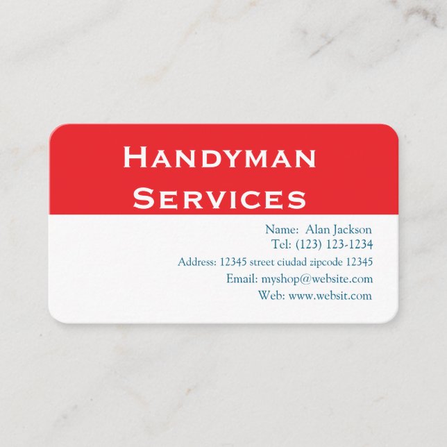 Handyman Services Visitenkarte (Vorderseite)