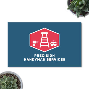 Handyman Services Zuhause Repair Ladder Retro Vint Visitenkarte