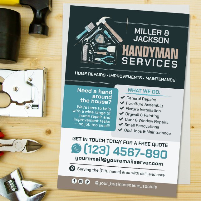 Handyman Services - Zuhause-Reparatur und -Wartung Flyer (Von Creator hochgeladen)