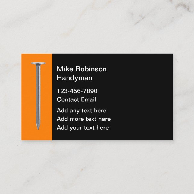 Handyman Simple Business Cards Visitenkarte (Vorderseite)