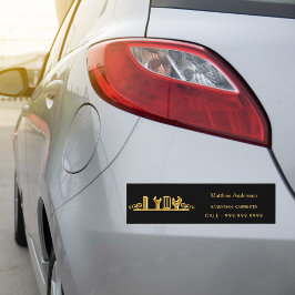 Handyman Tischlerbau schwarzer Goldname Autoaufkleber