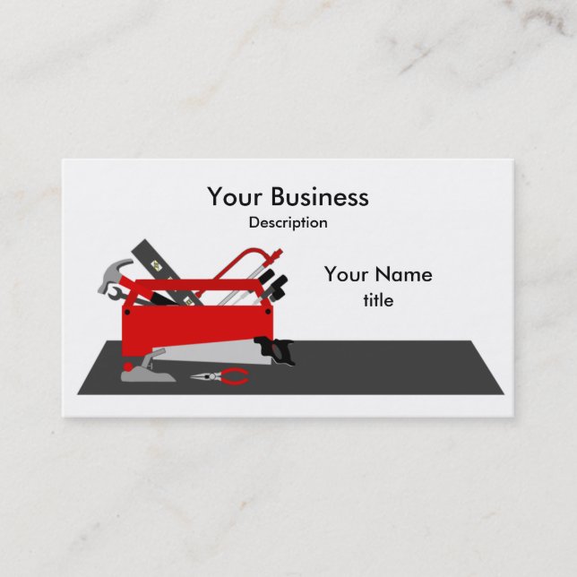 Handyman Tool Box Business Card Visitenkarte (Vorderseite)