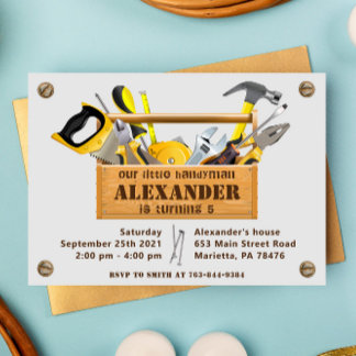 Handyman Tools and Gadgets Birthday Party Einladung