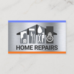 Handyman Tools Gebäude auf Silber Visitenkarte