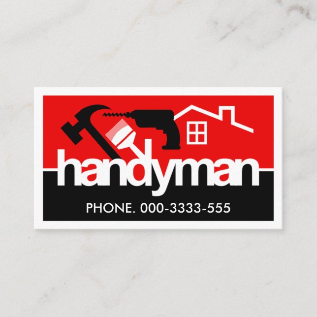 Handyman Tools Silhouette Border Visitenkarte (Vorderseite)