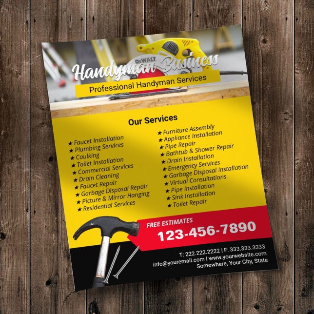 Handyman & Umbau Beruflicher Reparaturservice Flyer (Von Creator hochgeladen)