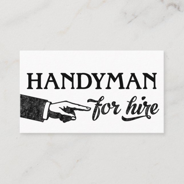 Handyman-Visitenkarten - Coole Vintage Visitenkarte (Vorderseite)