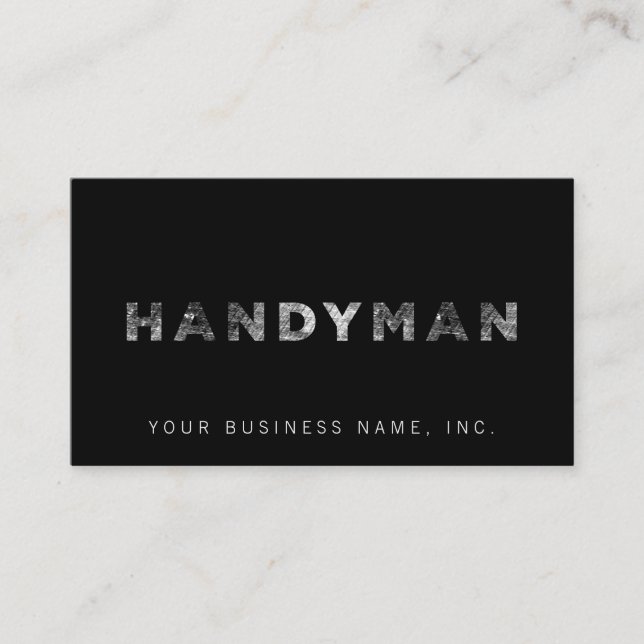 Handyman [White Letterpress Style] Visitenkarte (Vorderseite)