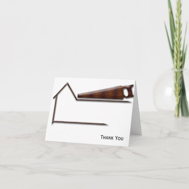 Handyman Wood Saw Business Dankeskarte (Vorderseite)