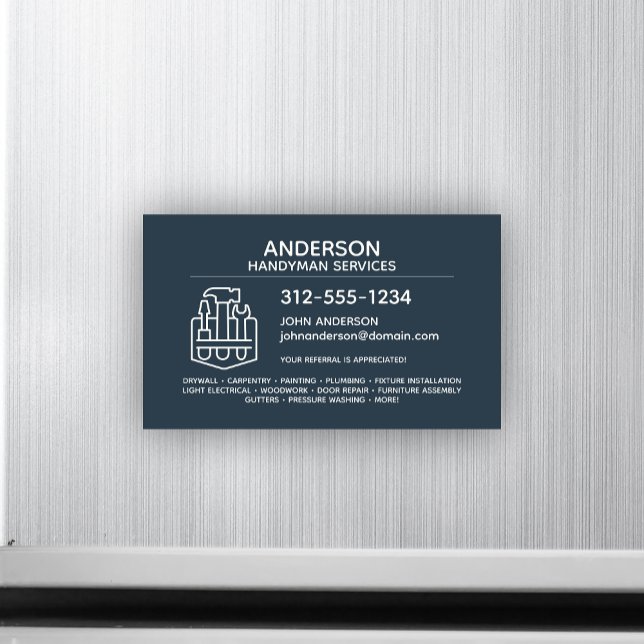 Handyman Zuhause Repair Magnetic Business Card Magnetkarte (Von Creator hochgeladen)