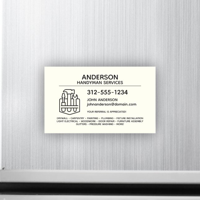 Handyman Zuhause Repair Magnetic Business Card Magnetkarte (Von Creator hochgeladen)