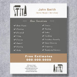 Handyman & Zuhause Repair Service Flyer<br><div class="desc">Ein brauner und grauer Flyer mit einer Illustration wie Hammer,  Schraubenzieher,  Malwalze,  Handsäge,  Schlüssel. Vollständig anpassbar,  kann es für alle Arten von Reparaturen wie Handyman,  Zuhause-Reparaturservice,  Installationen,  etc. geeignet sein.</div>