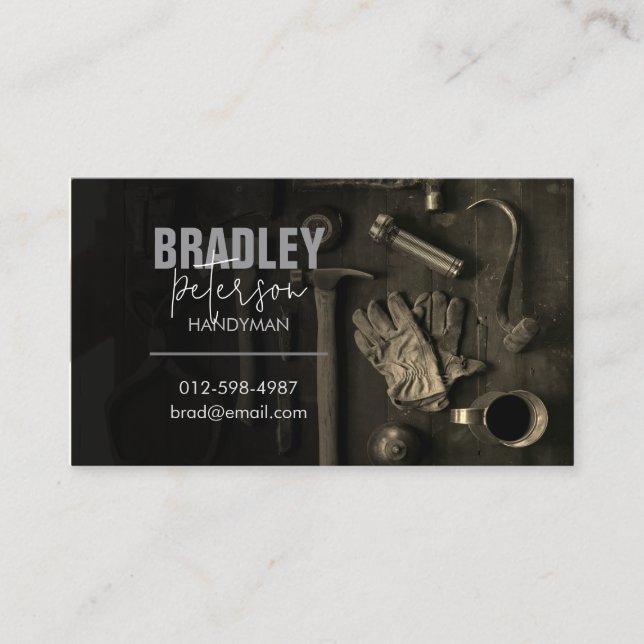 Handyman Zuhause Reparatur Contract Business Card Visitenkarte (Vorderseite)