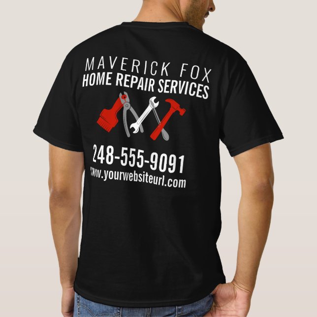 Handyman Zuhause Reparatur- und Wartungsdienstleis T-Shirt (Rückseite)