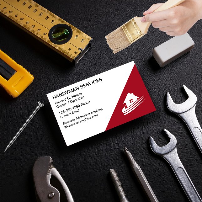 Handyman Zuhause Services Business Cards Visitenkarte (Von Creator hochgeladen)