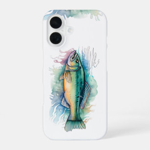 Handytasche - Watercolor-Serie: Barsch iPhone 16 Hülle
