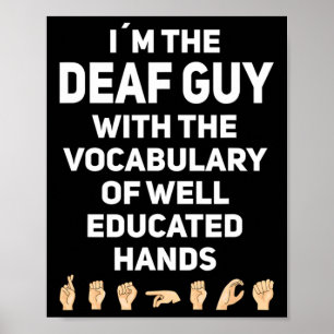 Handzeichen-Sprache ASL Handgesten Gehörlosigkeit Poster