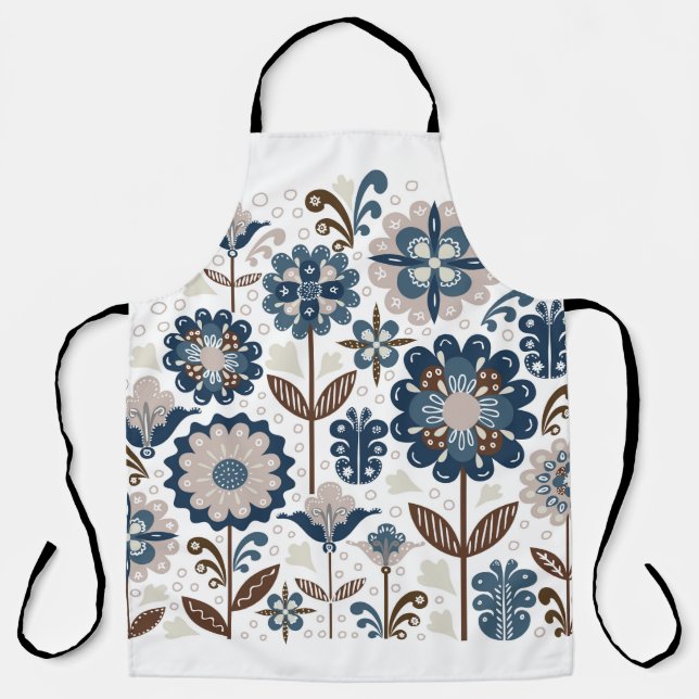 Handzeichn, Blume, Bouquets, Kartenmaterial, Multi Schürze (Vorderseite)