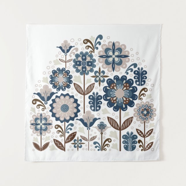 Handzeichn, Blume, Bouquets, Kartenmaterial, Multi Wandteppich (Vorderseite)