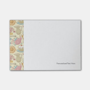 HandZeichnend Geschirr Silhouetten Post-it Klebezettel