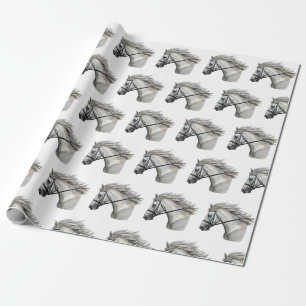 Handzeichnung eines Pferdes mit Zaumzeug Geschenkpapier