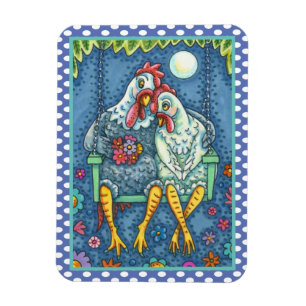HANE UND HÜHNCHEN SCHMUSEN, SÜSSE HÜHNCHEN SCHATZ MAGNET