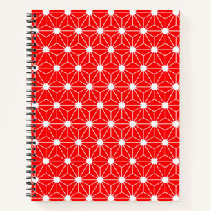 Hanf Leaf Asanoha japan Muster traditionelle rote Notizbuch