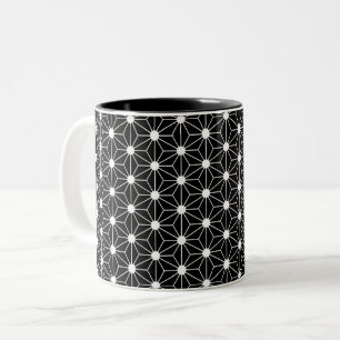 Hanf Leaf Asanoha japan Muster traditionelles Geom Zweifarbige Tasse