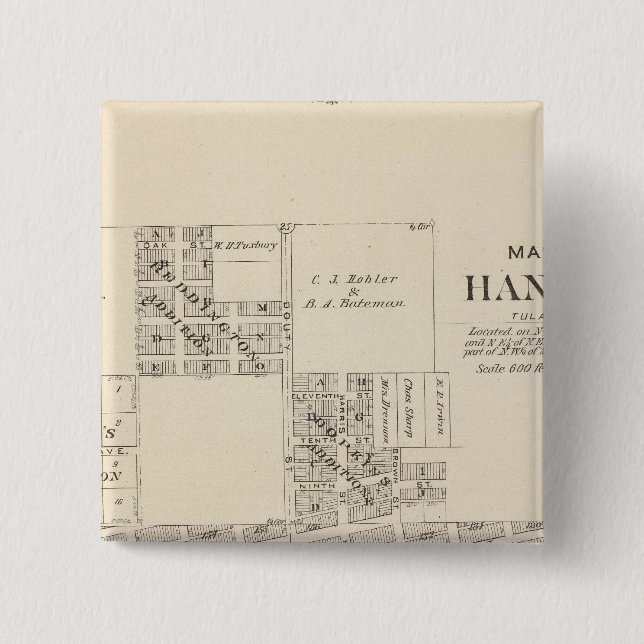 Hanford, Tulare Landkreis Button (Vorderseite)