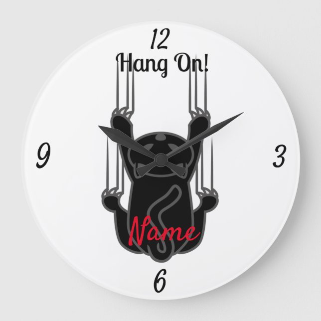 Hang auf Black Cat Thunder_Cove Große Wanduhr (Vorderseite)