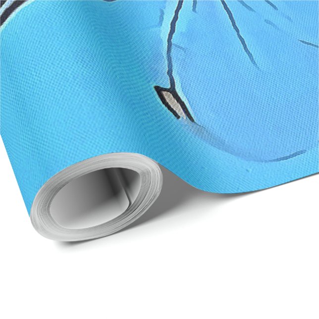 Hang auf die künstlerische Libelle gegen Cerulean  Geschenkpapier (Rolleneckpunkt)
