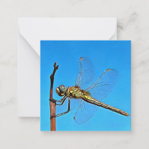 Hang auf die künstlerische Libelle gegen Cerulean  Mitteilungskarte