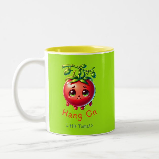 Häng auf Little Tomato, Tomato Lover Geschenk, Zweifarbige Tasse (Links)