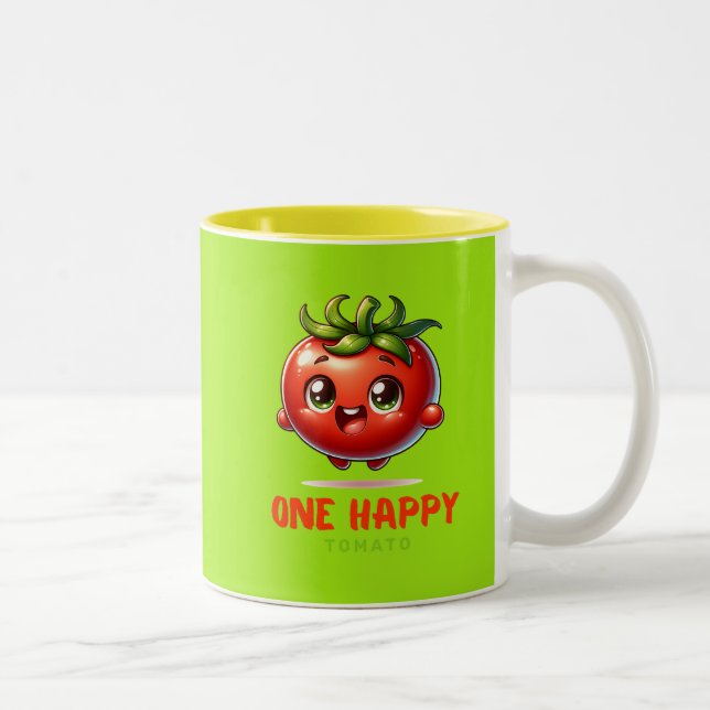 Häng auf Little Tomato, Tomato Lover Geschenk, Zweifarbige Tasse (Rechts)