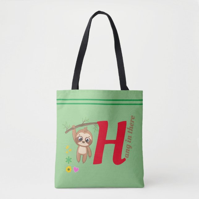 Hang da rein | Niedlich Hanging Sloth Funny Tasche (Vorderseite)