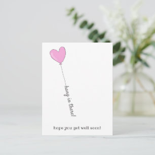 Hang da rein! - Niedlich Pink Balloon - bald wiede Postkarte