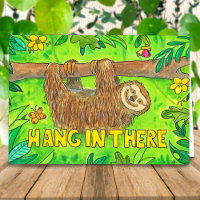 Hang da rein - Sloth Grußkarte von N. Janes