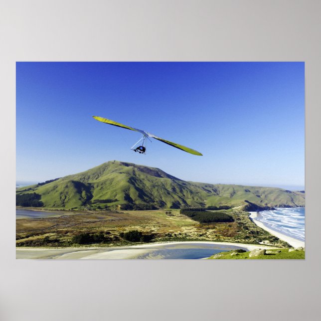 Hang Glider, Halbinsel Otago, bei Dunedin, Poster (Vorne)