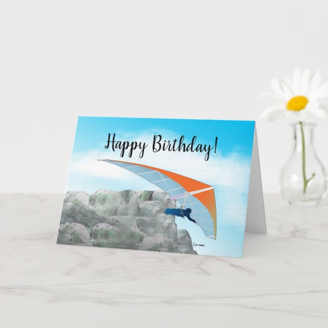 Hang Gliding Birthday Card Karte (Kleine Pflanze)