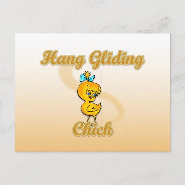 Hang Gliding Chick Postkarte (Vorderseite)