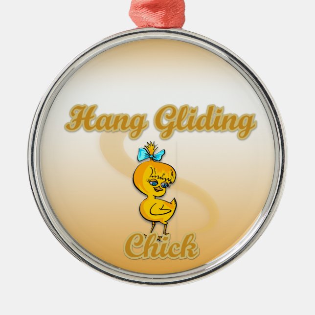 Hang Gliding Chick Silbernes Ornament (Vorne)
