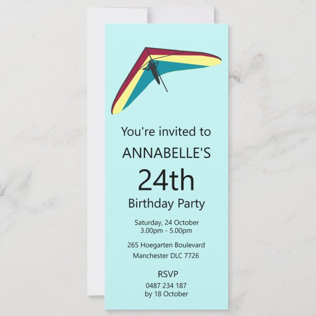 Hang Gliding Einladung (Vorderseite)