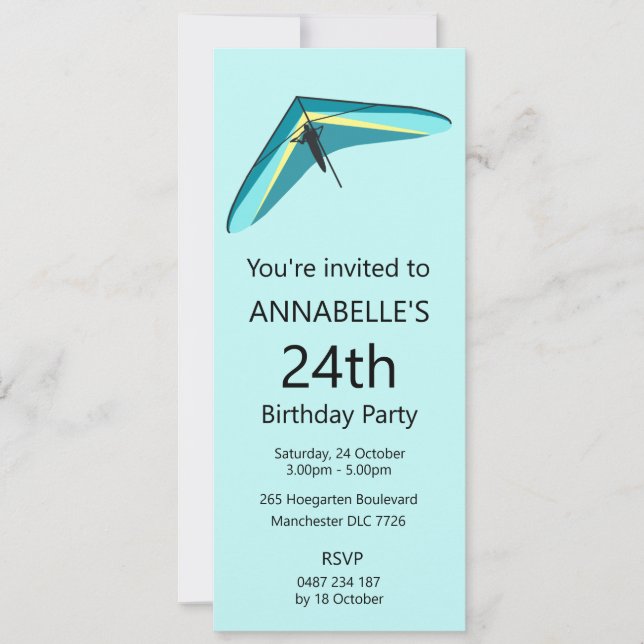 Hang Gliding Einladung (Vorderseite)