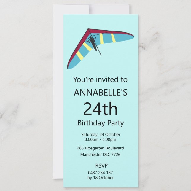 Hang Gliding Einladung (Vorderseite)