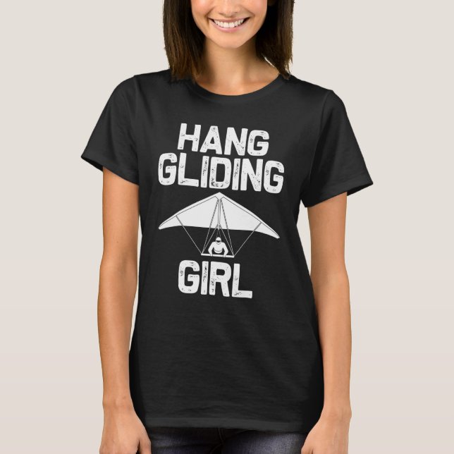 Hang Gliding Girls Kids Hang Glider Pilot Flyers T-Shirt (Vorderseite)