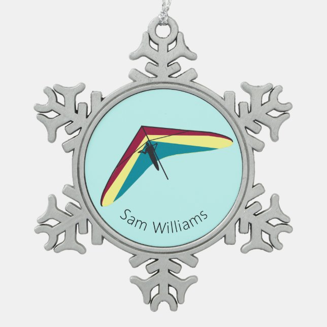 Hang Gliding Schneeflocken Zinn-Ornament (Vorderseite)