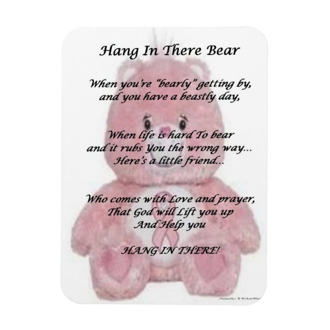 Hang in There Bear Magnet (Vertikal)
