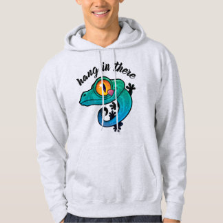 Hang in There farbenfroher Gecko Hoodie