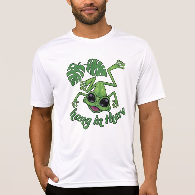 Hang in There Happy Green Tree Frog T-Shirt (Vorderseite)