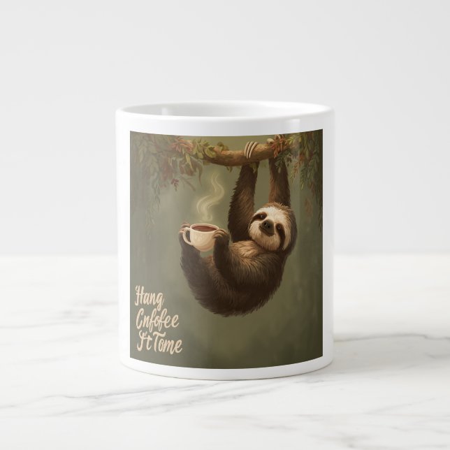 Hang in There, It's Coffee Time Jumbo-Tasse (Vorderseite)